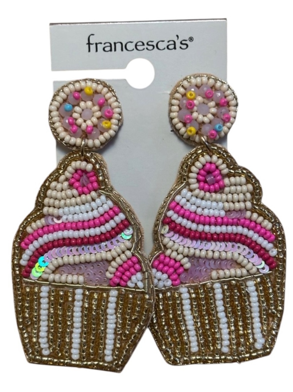 Francesca's Collection Hannah Beaded Cupcake Drop Earrings